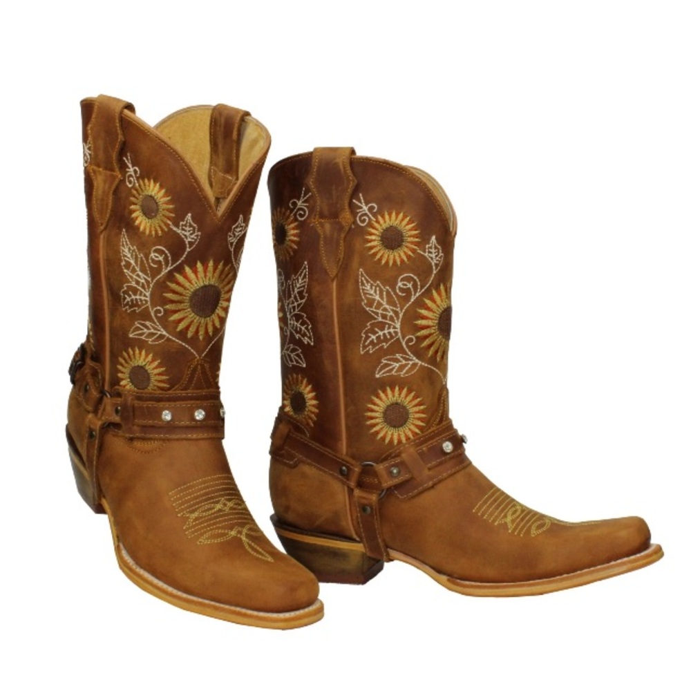 Sunflower Embroidered Cowboy Boots